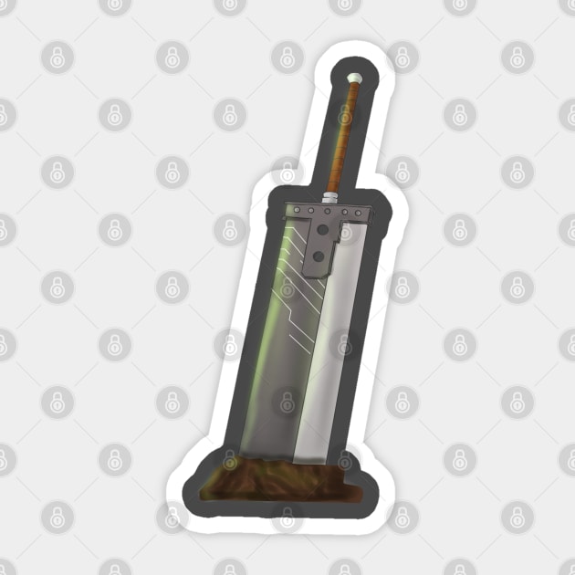 Buried Buster Sword Cloud Strife Cool Retro Sticker by Kidrock96